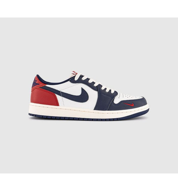 Jordan Air 1 Retro Low OG Trainers Summit White Gym Red Midnight Navy