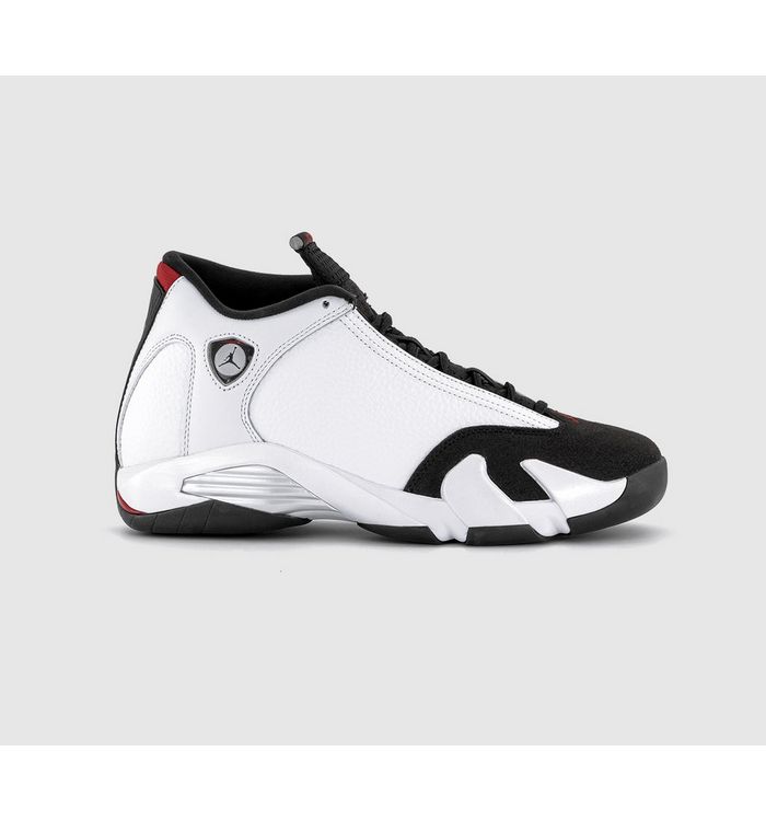 Jordan Air 14 Trainers White Varsity Red Black Metallic Silver