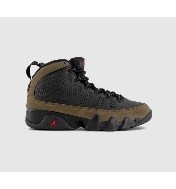 Jordan Air 9 Trainers Black True Red Light Olive In Brown