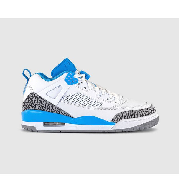 Jordan Mens Spizike Low Trainers White University Blue Wolf Grey