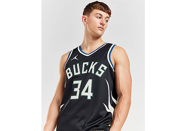 Jordan NBA Milwaukee Bucks Antetokounmpo #34 Jersey Black