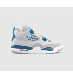 Jordan Womens Air 4 Retro OG Trainers Industrial Blue Neutral Grey In White