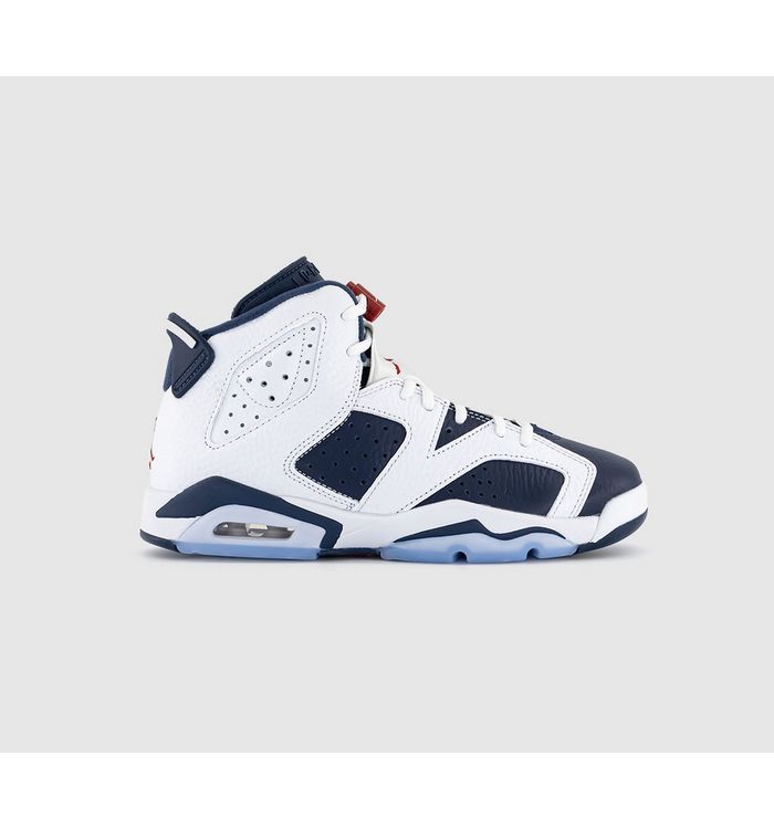 Jordan Womens Air 6 Retro BG Trainers White Varsity Redmidnight Navy