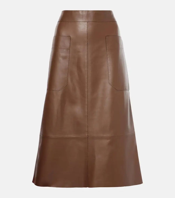 Joseph Blomfield leather midi skirt | LYBSTORE