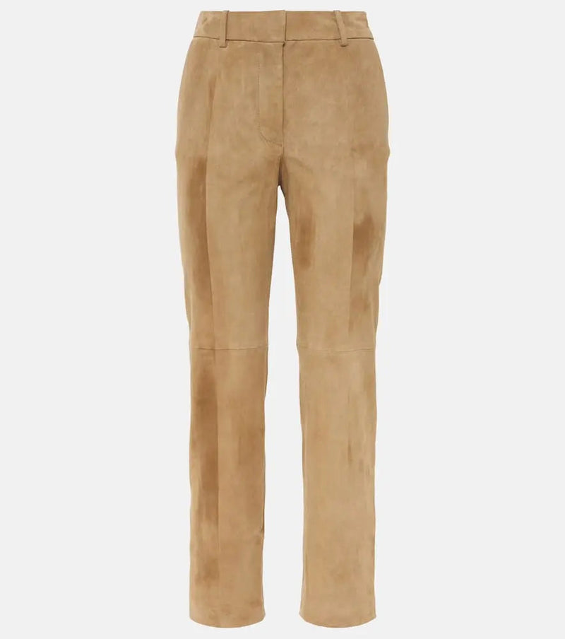 Joseph Coleman cropped suede straight pants | LYBSTORE