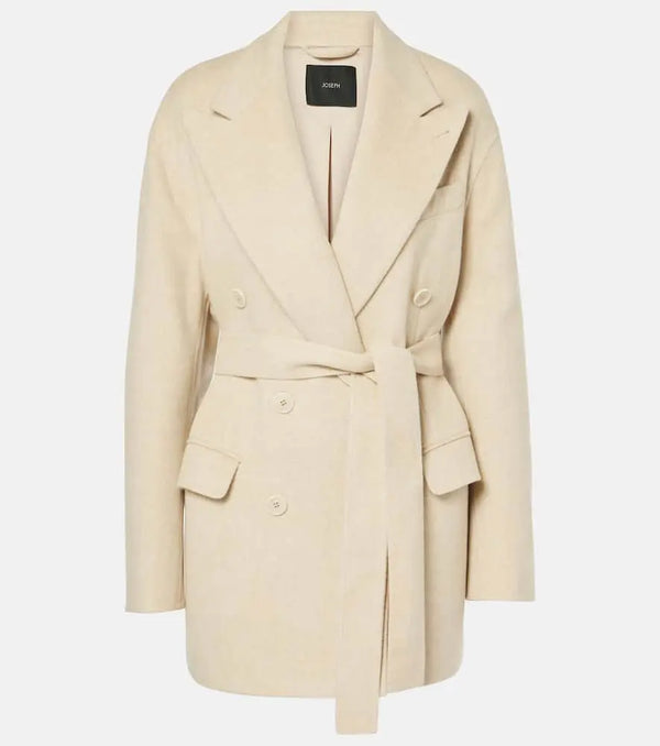 Joseph Double-breasted belted wool and silk blazer