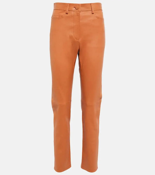 Joseph High-rise leather pants | LYBSTORE