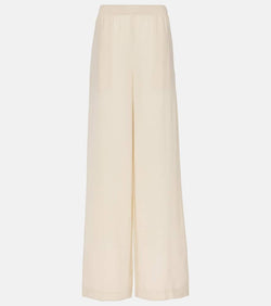 Joseph High-rise silk crêpe wide-leg pants