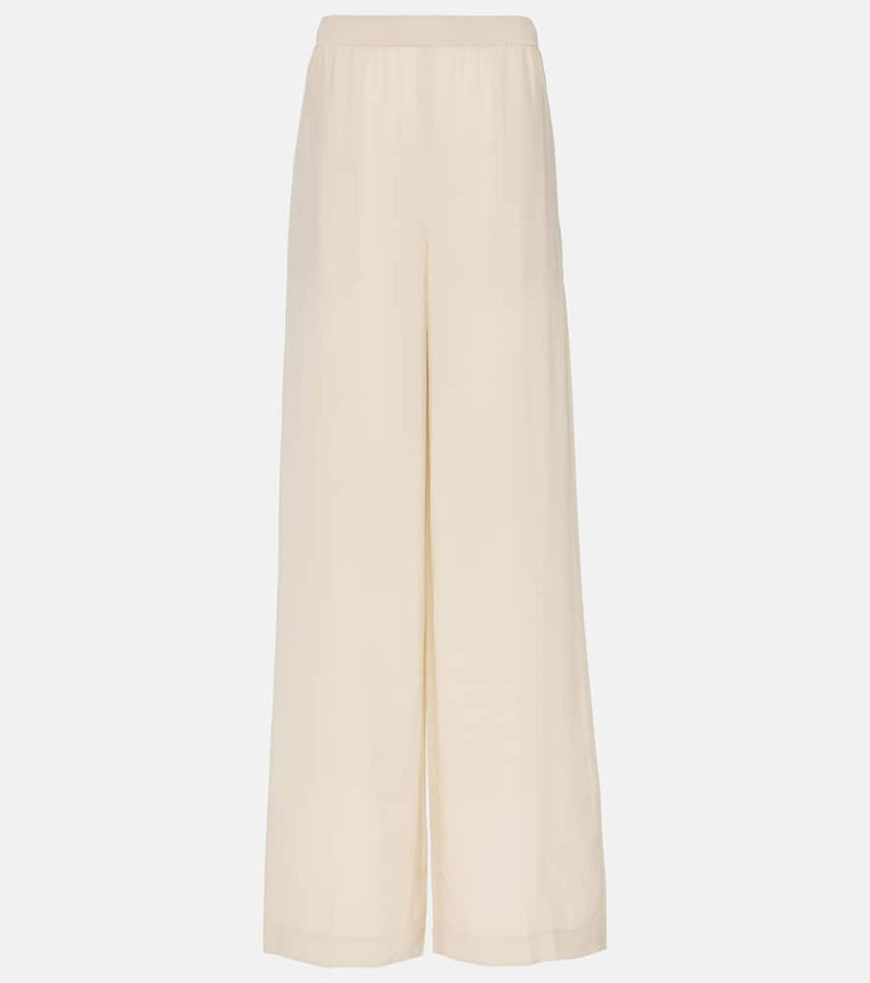 Joseph High-rise silk crêpe wide-leg pants