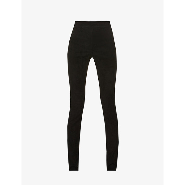 Womens Joseph High-rise suede leggings