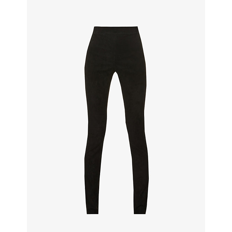 Womens Joseph High-rise suede leggings