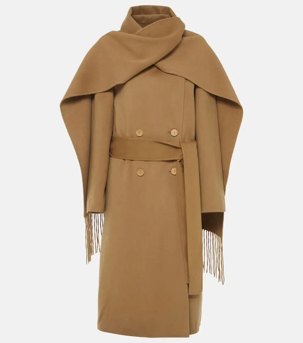 Joseph Lepage caped wool and silk wrap coat | LYBSTORE