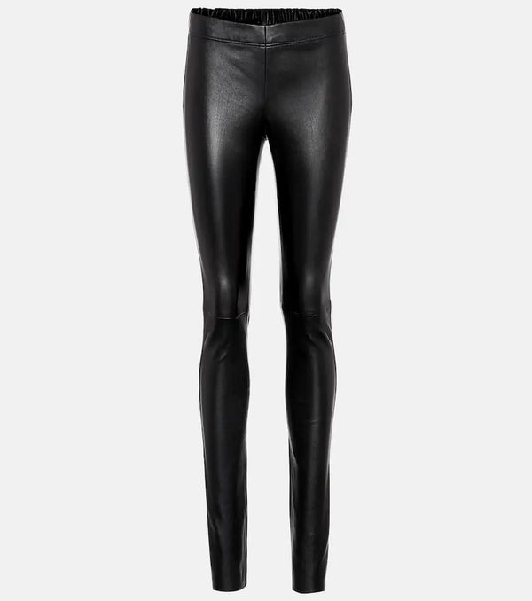 Joseph Mid-rise leather leggings | LYBSTORE