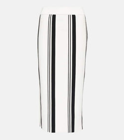 Joseph Pleated striped pencil skirt