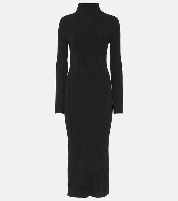 Joseph Ribbed-knit wool and silk midi dress | LYBSTORE