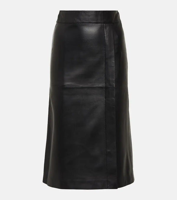 Joseph Sèvres leather midi skirt | LYBSTORE