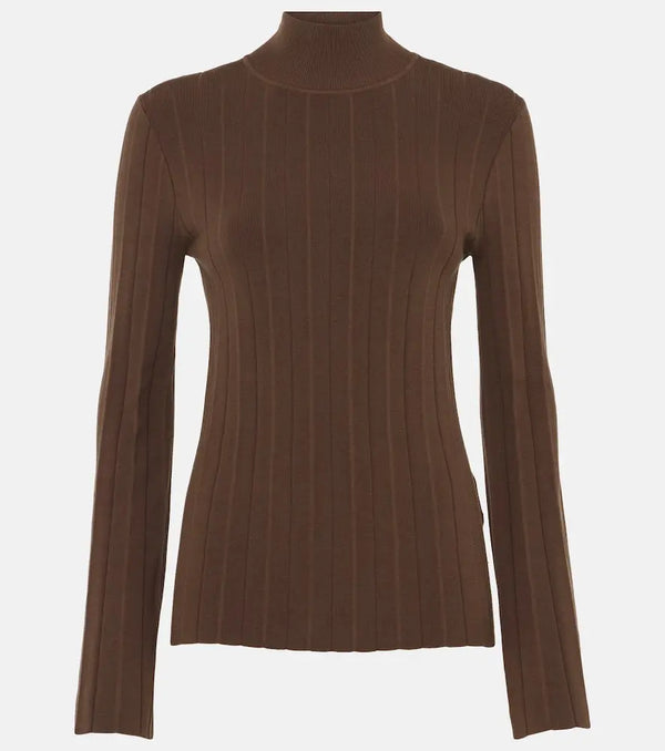 Joseph Silk-blend plissé turtleneck sweater | LYBSTORE