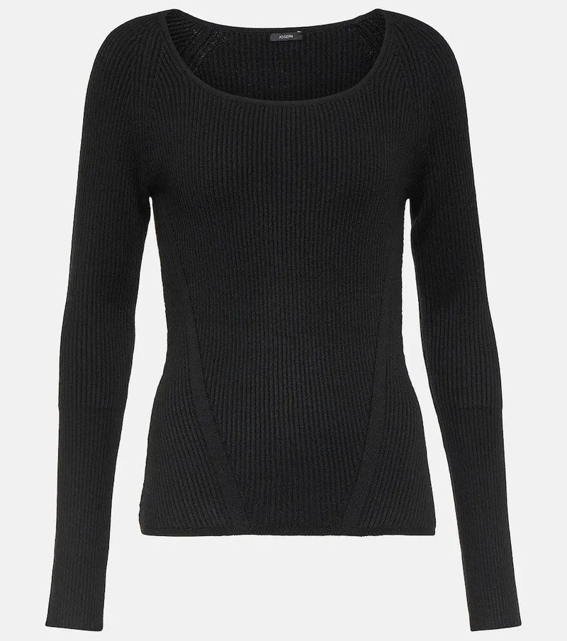 Joseph Wool ribbed-knit top | LYBSTORE