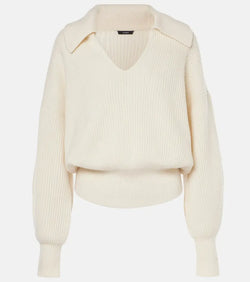 Joseph Wool, cashmere, and silk polo sweater