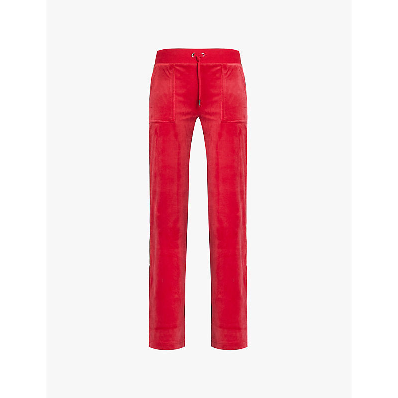 Juicy Couture Del Ray straight-leg mid-rise velour jogging bottoms