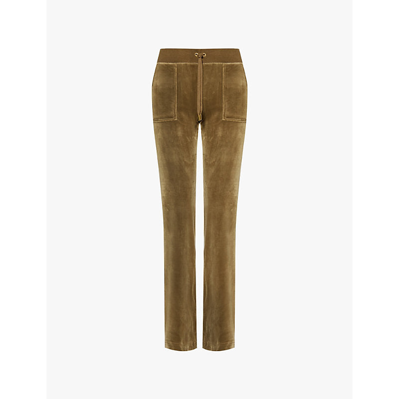 Juicy Couture Del Ray straight-leg mid-rise velour jogging bottoms