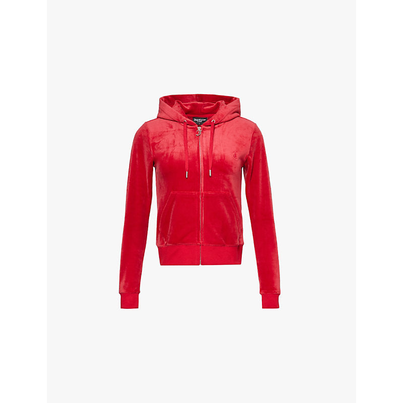 Juicy Couture Robertson logo-embroidered velour zip-up hoody