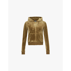 Juicy Couture Robertson logo-embroidered velour zip-up hoody