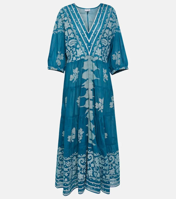 Juliet Dunn Dhaka printed cotton midi dress | LYBSTORE