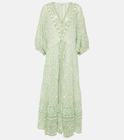 Juliet Dunn Embellished cotton kaftan