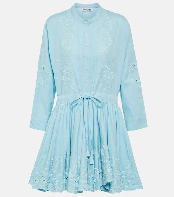 Juliet Dunn Embroidered cotton minidress | LYBSTORE