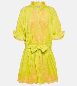 Juliet Dunn Floral embroidered cotton shirt dress | LYBSTORE