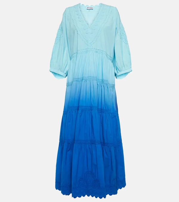 Juliet Dunn Ombré cotton poplin maxi dress