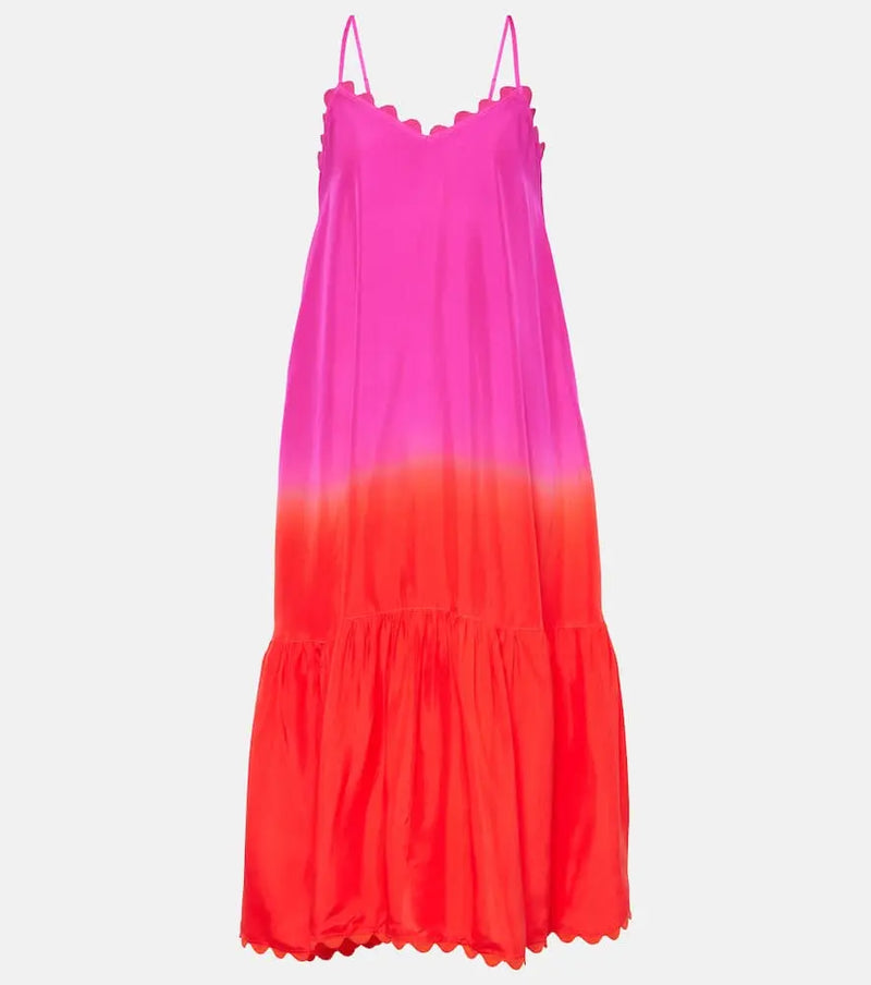 Juliet Dunn Ombré silk midi dress