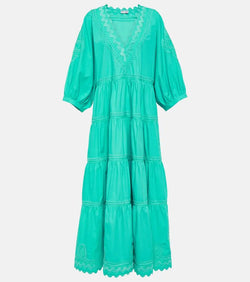 Juliet Dunn Tiered cotton poplin maxi dress | LYBSTORE