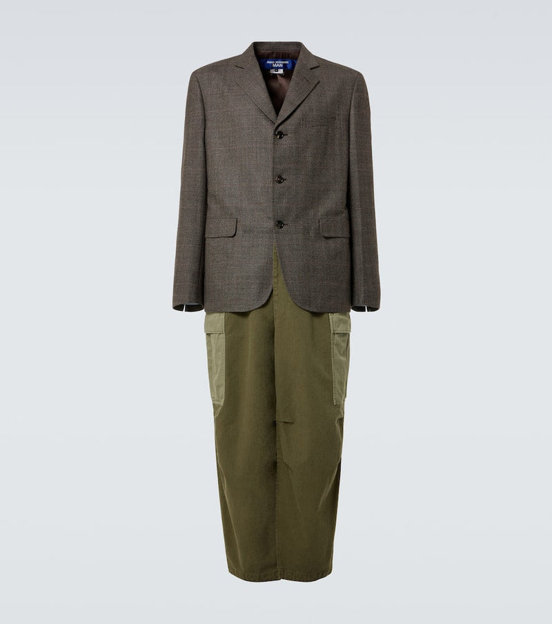 Junya Watanabe Deconstructed checked wool and cotton coat