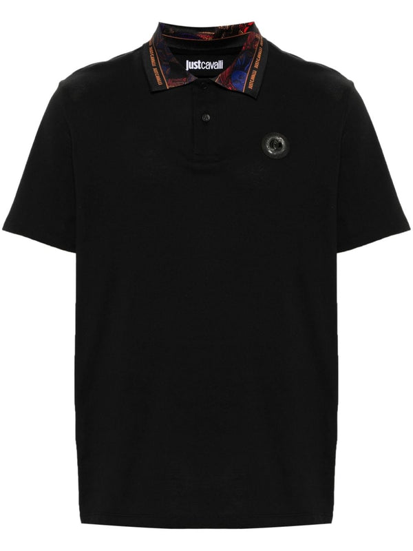 Just Cavalli Short Sleeve Polo Shirt In Cotton