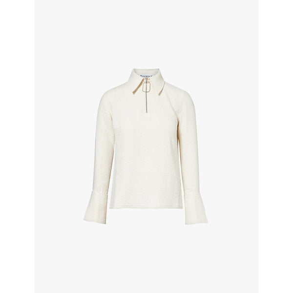 Womens Jw Anderson Flared-sleeve zip-up woven top