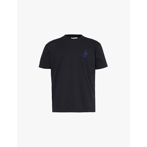 Mens Jw Anderson Logo-embroidered relaxed-fit short-sleeve organic-cotton T-shirt