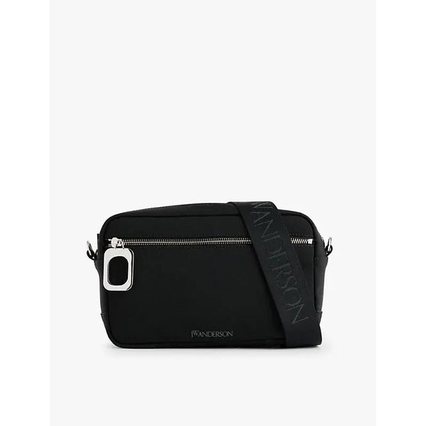 Jw Anderson Puller branded cotton-blend crossbody bag | Jw Anderson