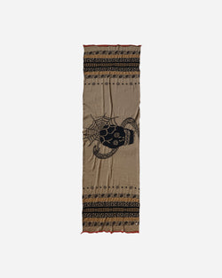 KAPITAL Fulling Wool Scarf (Coptic Skull) Beige