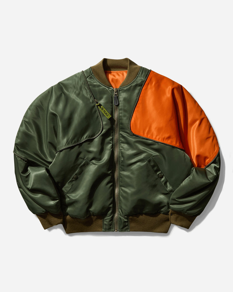 KAPITAL Men s MA-1 Nylon Sham Bomber Jacket Khaki