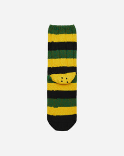 KAPITAL 56 Yarns Rasta Rainbowy Happy Heel Socks Black / Yellow / Green