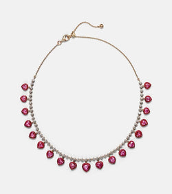 Kamyen 18kt rose gold choker with rubies and diamonds