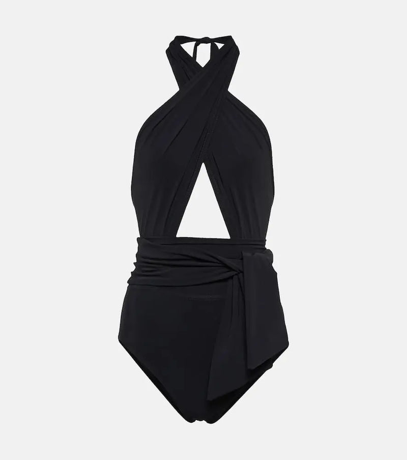 Karla Colletto Cutout halterneck swimsuit