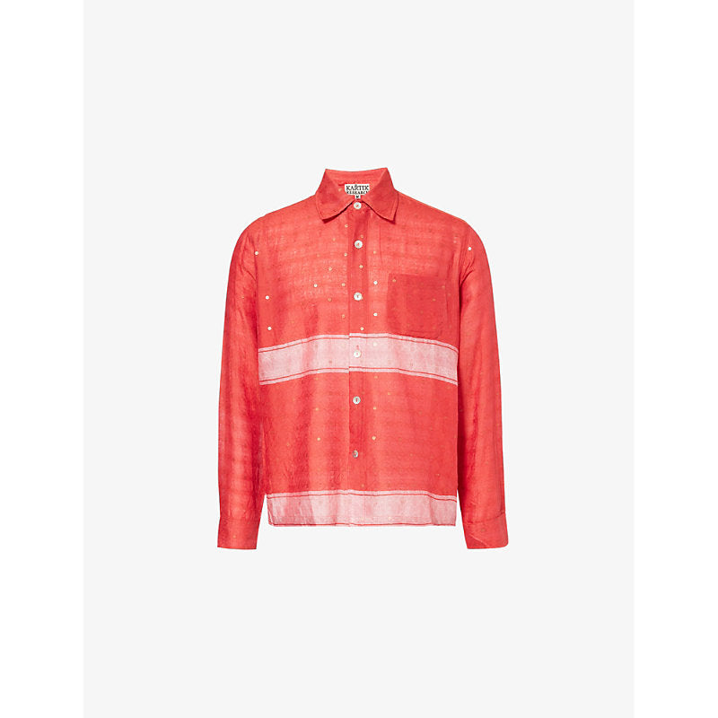 Kartik Research Box long-sleeves relaxed-fit cotton shirt