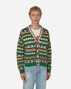 KENZO Paris Fairisle Jacquard Cardigan Green