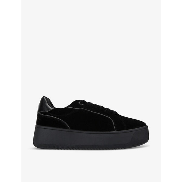 Womens Kg Kurt Geiger Light velvet platform low-top trainers