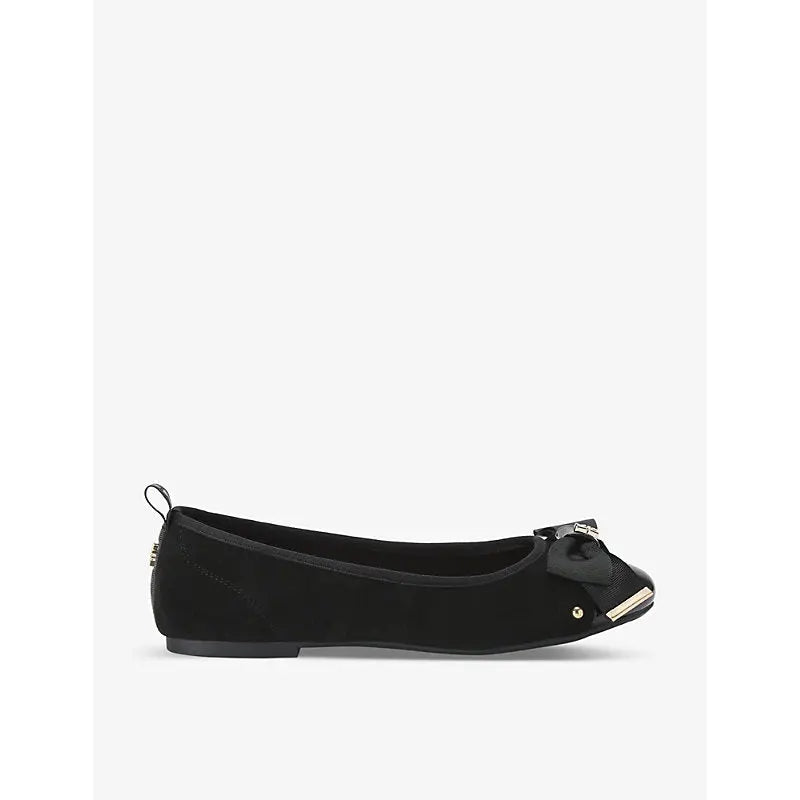 Kg Kurt Geiger Megan bow-embellished faux-leather flat courts | Kg Kurt Geiger