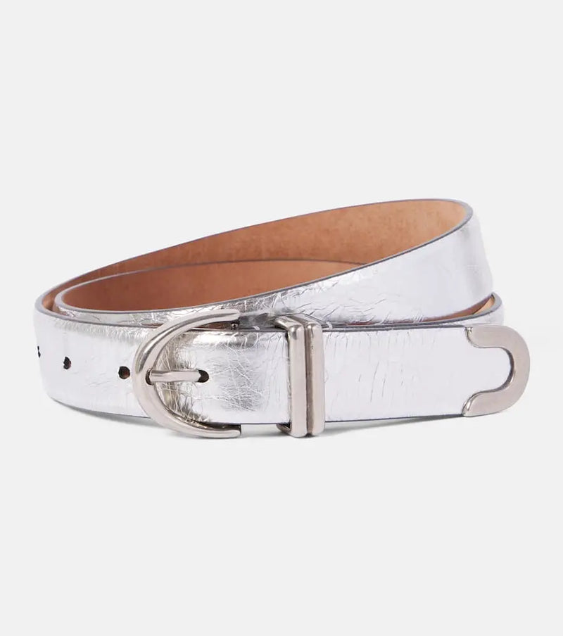 Khaite Bambi metallic leather belt