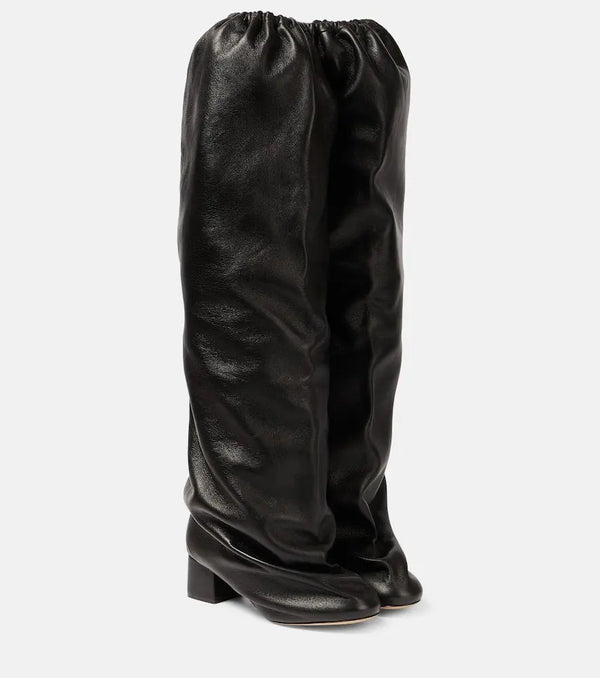 Khaite Bowe leather over-the-knee boots | LYBSTORE